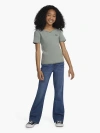 Levi's Waffle Notch Neck Top Big Girls 7-16 S In Lily Pad