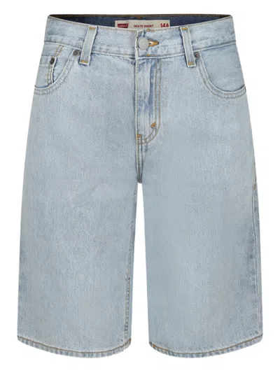 Levi's Washed Denim Shorts In 蓝色