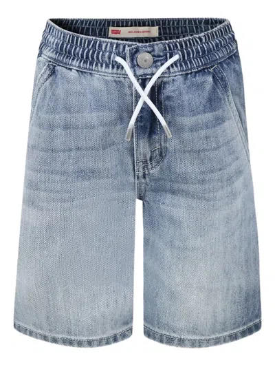 Levi's Washed Denim Shorts In 蓝色