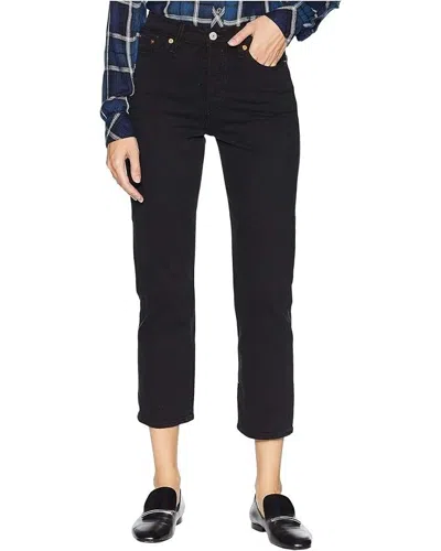 Levi's Wedgie Jeans Women's 28 Black Denim Cotton Flat Front Straight Leg Jdm030