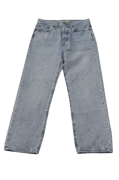 Levi's Wedgie Straight Fit Jeans In Light Blue Cotton