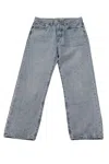 Levi's Wedgie Straight Fit Jeans In Light Blue Cotton In Grey