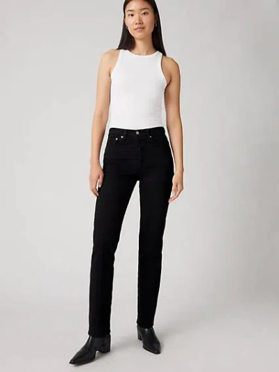 Levi's Wedgie Straight Jeans In Black Sprout