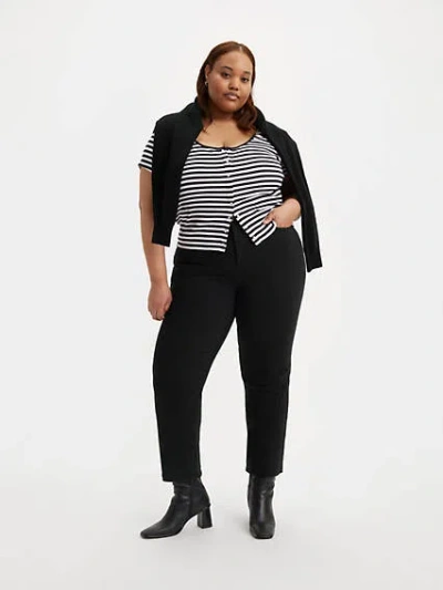 Levi's Wedgie Straight Fit Women's Jeans (plus Size) 24 In Black Sprout