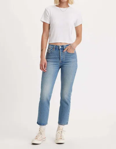 Levi's Wedgie Straight Jeans In Calling All Blues - Vintage Mid Wash In Multi