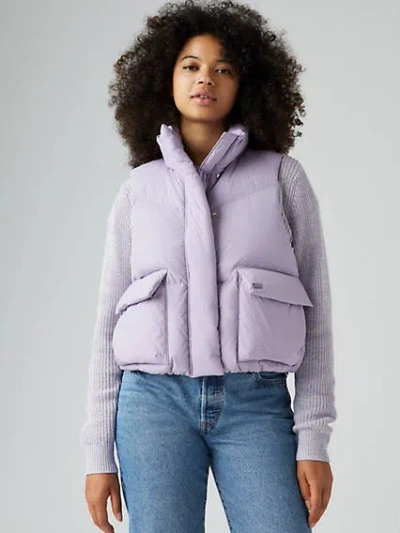 Levi's Western Bubble Puffer Vest In Heirloom Lilac