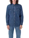 Levi's Western Shirt In Med Blue