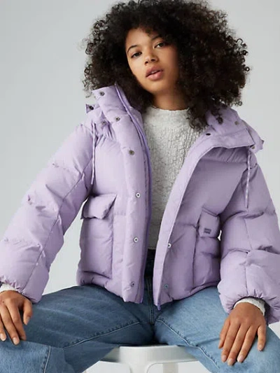 Levi's Western Short Bubble Puffer Jacket In Heirloom Lilac