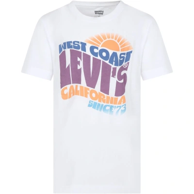 Levi's Kids' White T-shirt For Girl With Logo