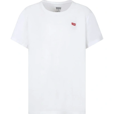 Levi's White T-shirt For Kids With Logo