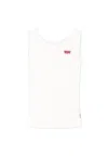 Levi's White Tank Top For Girl With Logo In White