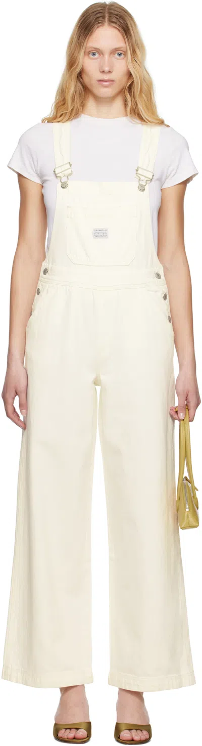 Levi's White Xl Denim Overalls In Truth Slip