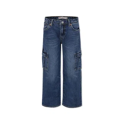 Levi's Kids' Wide Leg Denim Jeans For Girls With Logo Patch