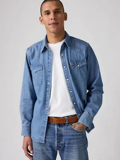Levi's Wide Loop Two Horse Belt In Brown