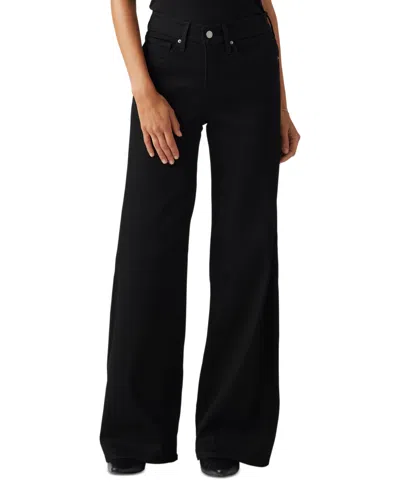 Levi's Women's 318 Shaping Stellar-stretch Wide-leg Jeans In Soft Black