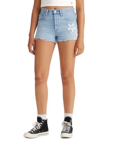 Levi's Women's 501 Button Fly Cotton High-rise Denim Shorts In Coast To Coast