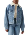 Levi's Faux Shearling & Cotton Denim Jacket In Blue