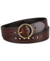 Levi's Women's Adjustable Laser Cut Leather Belt In Brown