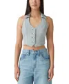Levi's Women's Bria Cotton Denim Corset Cropped Top In Handy Woman