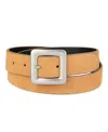 Levi's Women's Casual 2-in-1 Reversible Square Center Bar Buckle Belt In Tan,black