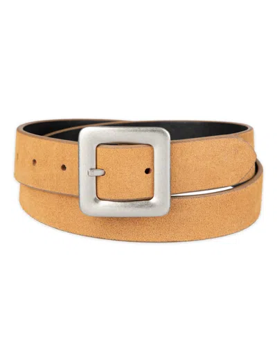 Levi's Women's Casual 2-in-1 Reversible Square Center Bar Buckle Belt In Tan,black