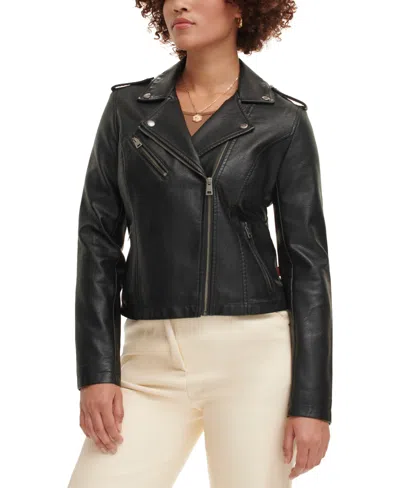 LEVI'S WOMEN'S CLASSIC FAUX LEATHER ASYMMETRICAL MOTO JACKET