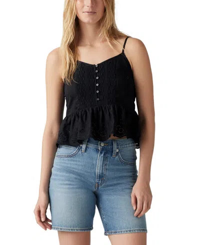 Levi's Women's Cora Embroidered Blouse In Black Anthracite