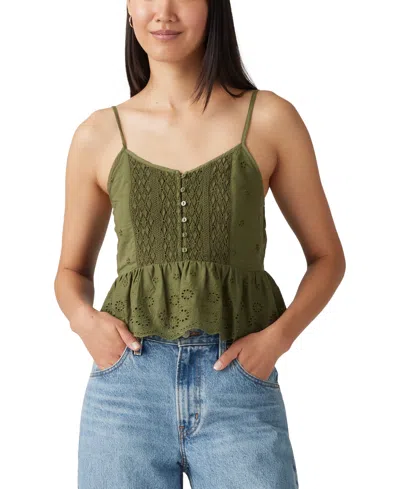 Levi's Women's Cora Embroidered Blouse In Sea Moss