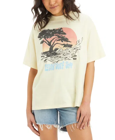 Levi's Women's Cotton Graphic-print Short Stack Tee In Levis Surf