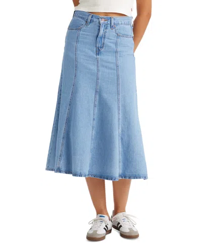 Levi's Women's Cotton Paneled Denim Midi Skirt In I Will