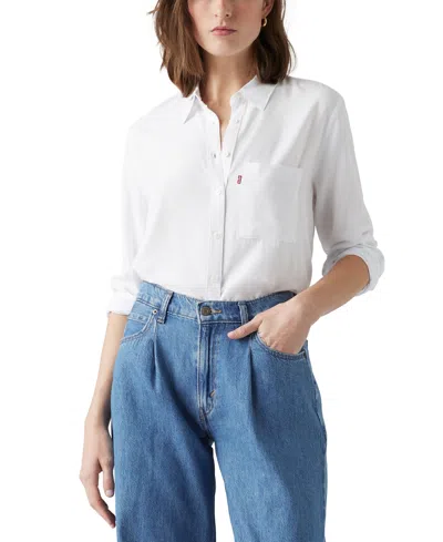 Levi's Women's Darlene Collared Button-front Shirt In Bright White