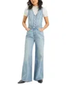 Levi's Women's Denim Button-front Wide-leg Jumpsuit In Dive Deep