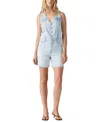 Levi's Vest Light Wash Button-front Denim Romper In Rom Com