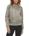 Levi's Diamond Quilted Bomber Jacket In Faded Green Bandana Print
