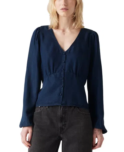 Levi's Dolores Long Sleeve Blouse In Indigo