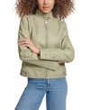 Levi's Faux Leather Racer Jacket In Tea Green