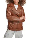 Levi's Longline Belted Moto Jacket In Equestrian Brown