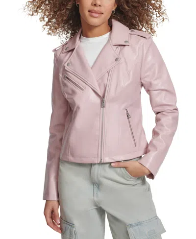 Levi's Classic Faux Leather Asymmetrical Moto Jacket In Light Lilac