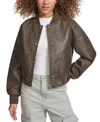 Levi's Women's Faux Leather Varsity Bomber Jacket In Ash