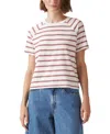 Levi's Women's Game Day Cotton Striped Short-sleeve Tee In Haywire Stripe Cloud Dancer
