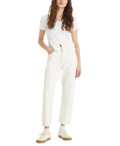 Levi's Women's High-rise 501 Paneled Crop Cotton Jeans In Ethereal E