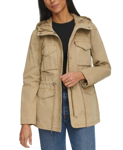 Levi's Women's Lightweight Washed Cotton Military Jacket In Safari