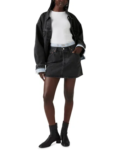 Levi's Women's Icon Double Denim Skirt In Layer Cake Skirt