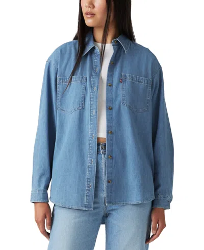 Levi's Women's Iris Button-front Cotton Overshirt In Half Way Home