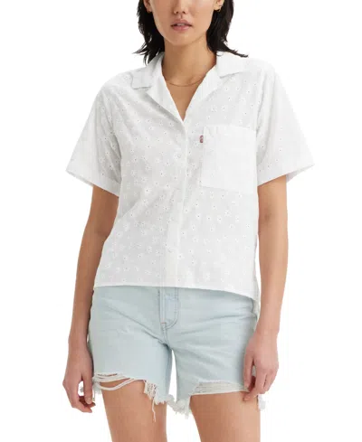 Levi's Women's Joyce Resort Short-sleeve Shirt In Bright White Floral