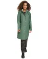 Levi's Water Resistant Hooded Long Rain Jacket In Dk Forest