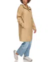 Levi's Water Resistant Hooded Long Rain Jacket In Tan