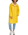 Levi's Water Resistant Hooded Long Rain Jacket In Yellow