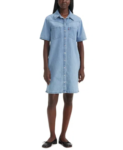 Levi's Women's Louisa Cotton Short-sleeve Denim Dress In Blue