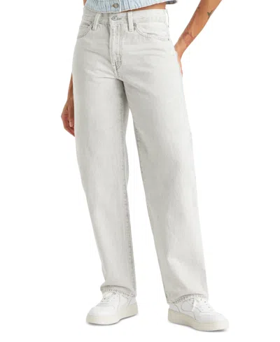 Levi's Women's Mid Rise Cotton 94 Baggy Jeans In Bleach Noi